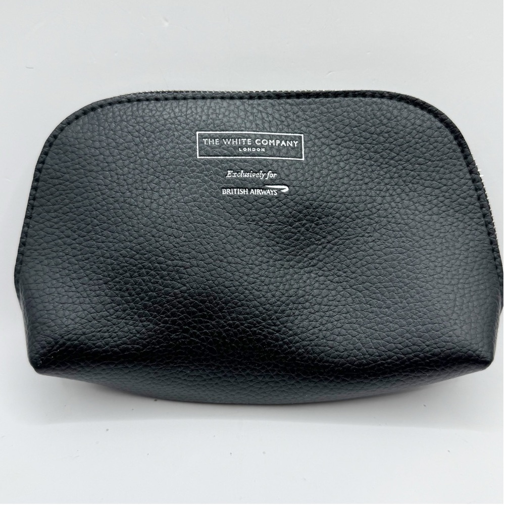 The White Company British airways black travel makeup cosmetic bag pouch